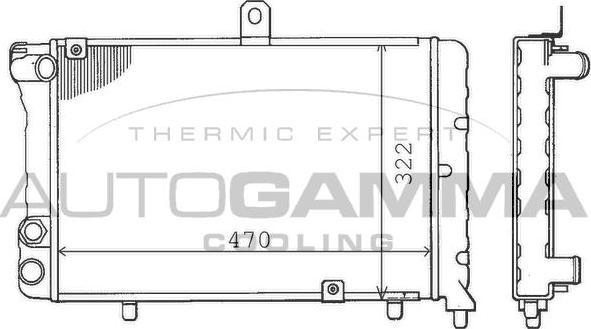 Autogamma 100449 - Радиатор, охлаждение двигателя autosila-amz.com