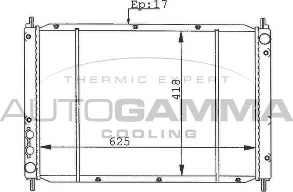 Autogamma 100425 - Радиатор, охлаждение двигателя autosila-amz.com