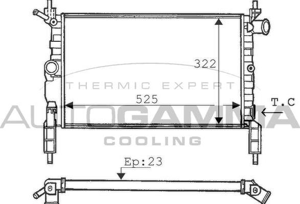 Autogamma 100665 - Радиатор, охлаждение двигателя autosila-amz.com