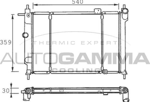 Autogamma 100668 - Радиатор, охлаждение двигателя autosila-amz.com