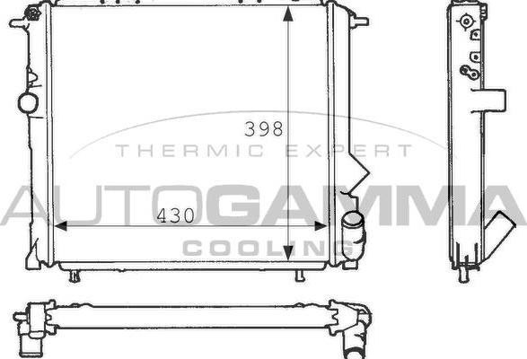 Autogamma 100856 - Радиатор, охлаждение двигателя autosila-amz.com