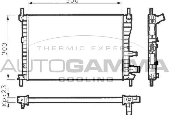 Autogamma 100356 - Радиатор, охлаждение двигателя autosila-amz.com
