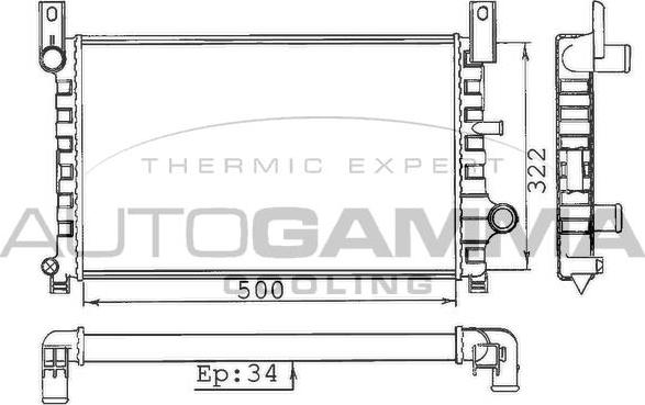 Autogamma 100331 - Радиатор, охлаждение двигателя autosila-amz.com