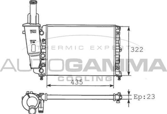 Autogamma 100291 - Радиатор, охлаждение двигателя autosila-amz.com