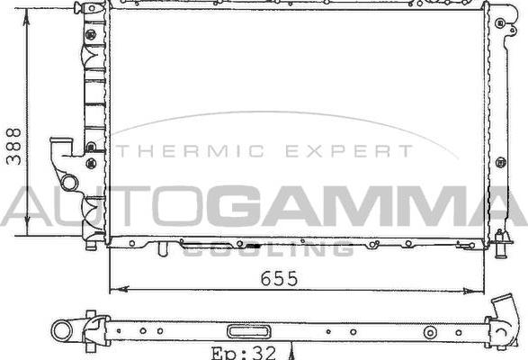 Autogamma 100282 - Радиатор, охлаждение двигателя autosila-amz.com