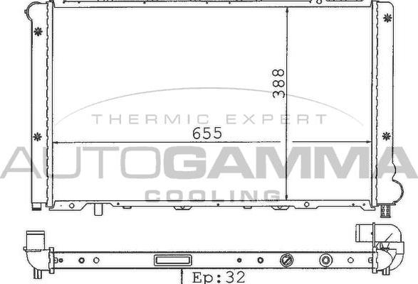 Autogamma 100277 - Радиатор, охлаждение двигателя autosila-amz.com