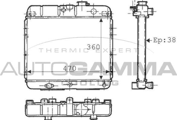 Autogamma 100750 - Радиатор, охлаждение двигателя autosila-amz.com