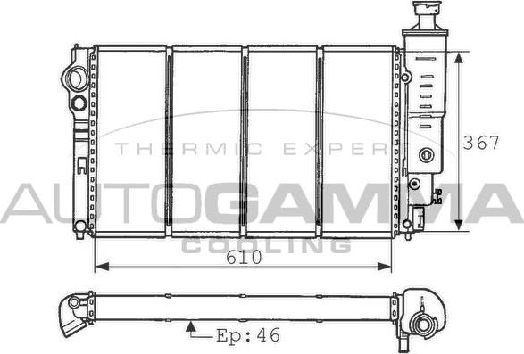 Autogamma 100773 - Радиатор, охлаждение двигателя autosila-amz.com