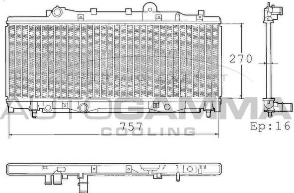 Autogamma 101423 - Радиатор, охлаждение двигателя autosila-amz.com