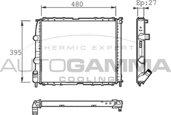 Autogamma 101422 - Радиатор, охлаждение двигателя autosila-amz.com