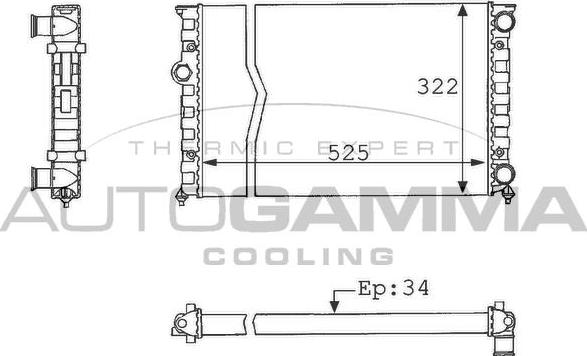 Autogamma 101058 - Радиатор, охлаждение двигателя autosila-amz.com