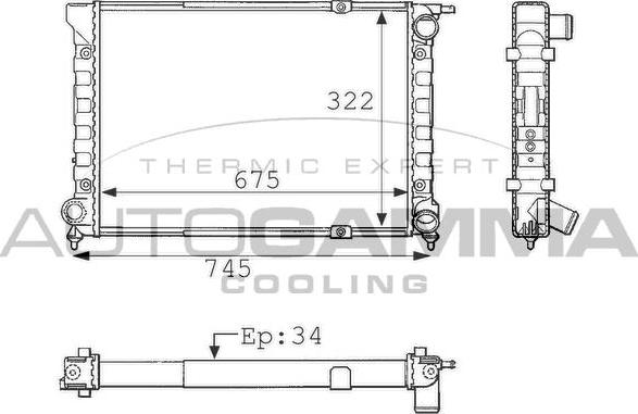 Autogamma 101053 - Радиатор, охлаждение двигателя autosila-amz.com