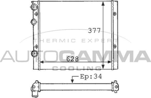 Autogamma 101061 - Радиатор, охлаждение двигателя autosila-amz.com