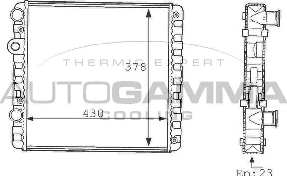 Autogamma 101080 - Радиатор, охлаждение двигателя autosila-amz.com