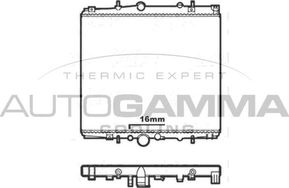 Autogamma 103573 - Радиатор, охлаждение двигателя autosila-amz.com