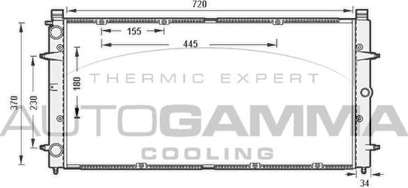 Autogamma 103376 - Радиатор, охлаждение двигателя autosila-amz.com