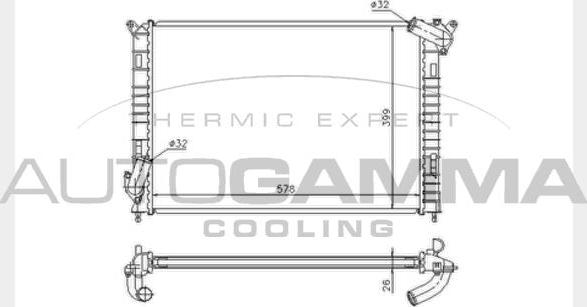 Autogamma 103201 - Радиатор, охлаждение двигателя autosila-amz.com