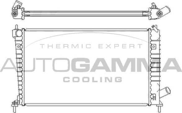 Autogamma 107050 - Радиатор, охлаждение двигателя autosila-amz.com