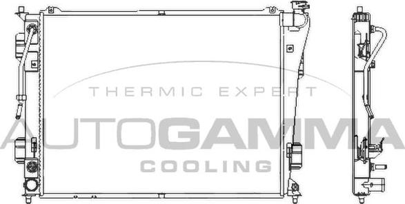 Autogamma 107390 - Радиатор, охлаждение двигателя autosila-amz.com