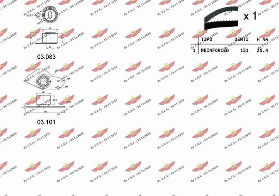 Autokit 04.5077 - Комплект зубчатого ремня ГРМ autosila-amz.com