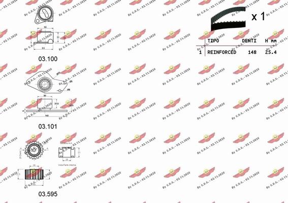 Autokit 04.5074 - Комплект зубчатого ремня ГРМ autosila-amz.com