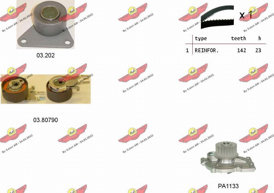 Autokit 04.5343PA - Водяной насос + комплект зубчатого ремня ГРМ autosila-amz.com