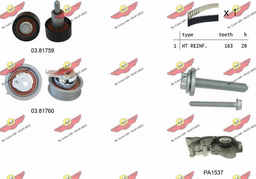 Autokit 04.5363PA - Водяной насос + комплект зубчатого ремня ГРМ autosila-amz.com