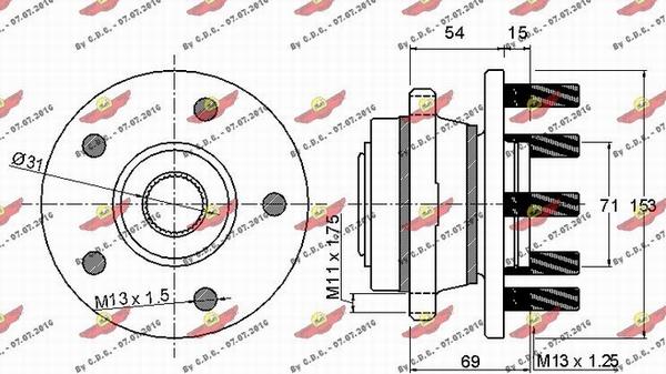 Autokit 01.97626 - Комплект подшипника ступицы колеса autosila-amz.com