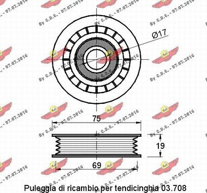 Autokit 03.685 - Ролик, поликлиновый ремень autosila-amz.com