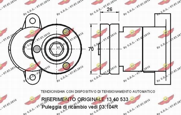 Autokit 03.103 - Натяжитель, поликлиновый ремень autosila-amz.com