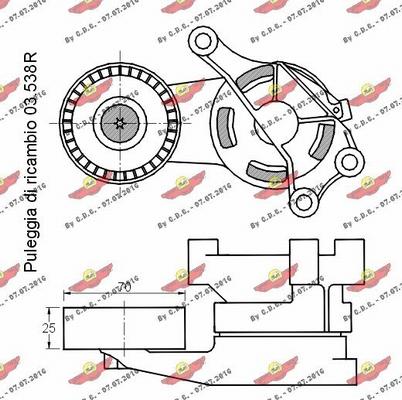 Autokit 03.80917 - Натяжитель, поликлиновый ремень autosila-amz.com