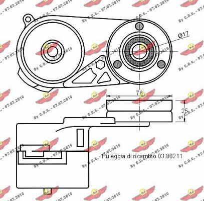 Autokit 03.80426 - Натяжитель, поликлиновый ремень autosila-amz.com