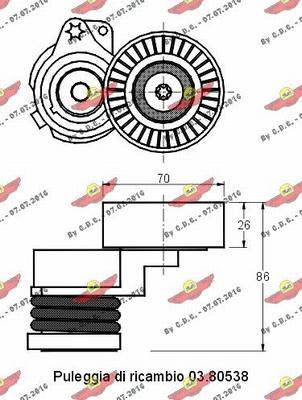 Autokit 03.80537 - Натяжитель, поликлиновый ремень autosila-amz.com