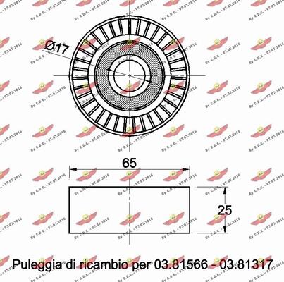 Autokit 03.81567 - Ролик, поликлиновый ремень autosila-amz.com