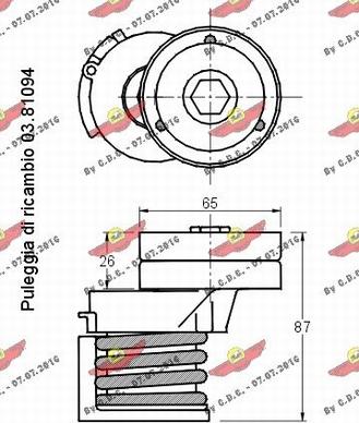 Autokit 03.81093 - Натяжитель, поликлиновый ремень autosila-amz.com