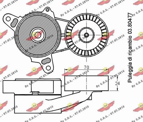 Autokit 03.81124 - Натяжитель, поликлиновый ремень autosila-amz.com