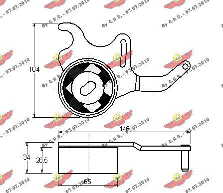 Autokit 03.348 - Натяжной ролик, зубчатый ремень ГРМ autosila-amz.com