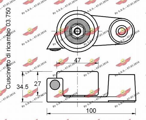 Autokit 03.206 - Натяжной ролик, зубчатый ремень ГРМ autosila-amz.com