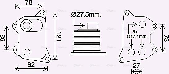 Ava Quality Cooling ai3420 - Масляный радиатор, двигательное масло autosila-amz.com