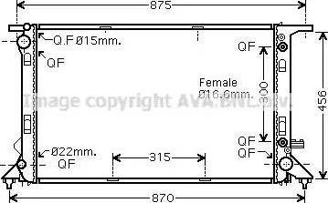 Ava Quality Cooling AI 2291 - Радиатор, охлаждение двигателя autosila-amz.com