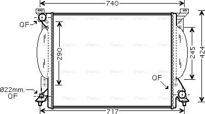 Ava Quality Cooling AI 2204 - Радиатор, охлаждение двигателя autosila-amz.com