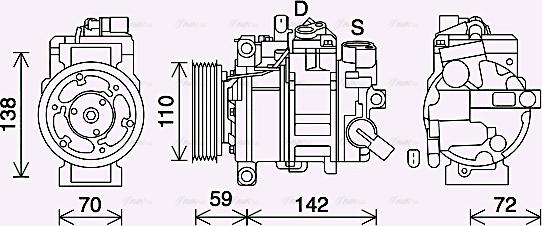 Ava Quality Cooling AIK411 - Компрессор кондиционера autosila-amz.com