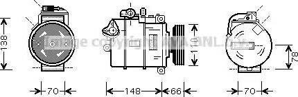 Ava Quality Cooling AI K275 - Компрессор кондиционера autosila-amz.com