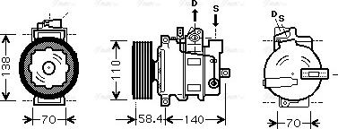 Ava Quality Cooling AIAK272 - Компрессор кондиционера autosila-amz.com