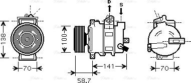 Ava Quality Cooling AI K287 - Компрессор кондиционера autosila-amz.com