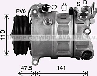 Ava Quality Cooling AUK341 - Компрессор кондиционера autosila-amz.com