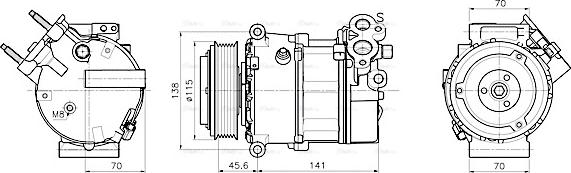 Ava Quality Cooling AUAK354 - Компрессор кондиционера autosila-amz.com