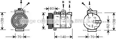 Ava Quality Cooling AU K050 - Компрессор кондиционера autosila-amz.com