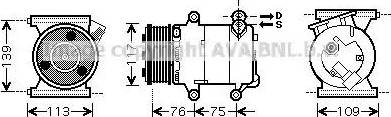 Ava Quality Cooling AU K185 - Компрессор кондиционера autosila-amz.com