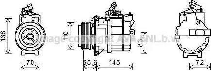 Ava Quality Cooling AUK204 - Компрессор кондиционера autosila-amz.com